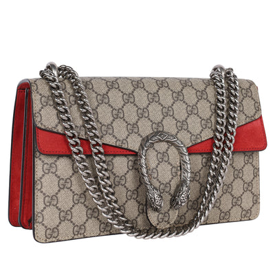 GG Supreme Monogram Dionysus Shoulder Bag Hibiscus Red