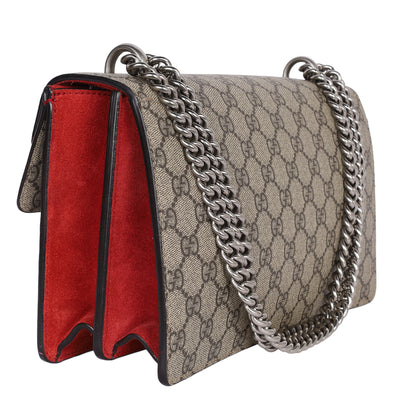GG Supreme Monogram Dionysus Shoulder Bag Hibiscus Red