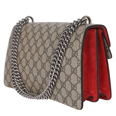 GG Supreme Monogram Dionysus Shoulder Bag Hibiscus Red