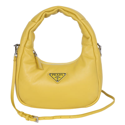 Soft Padded Nappa Leather Mini Bag in Yellow