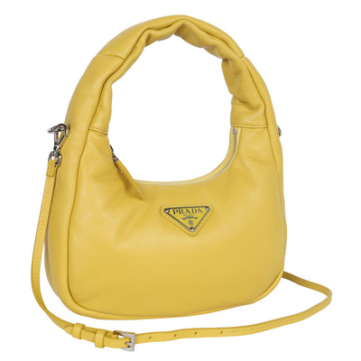 Soft Padded Nappa Leather Mini Bag in Yellow