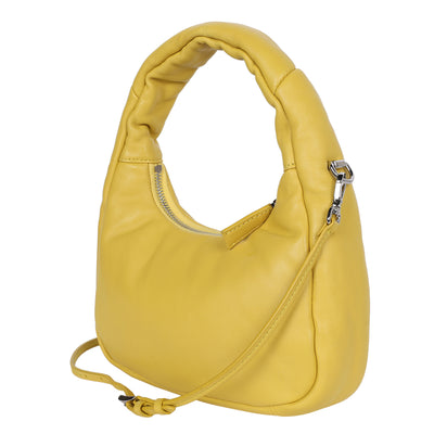Soft Padded Nappa Leather Mini Bag in Yellow