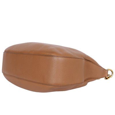 Vitello Daino Soft Zippered Hobo Shoulder Bag