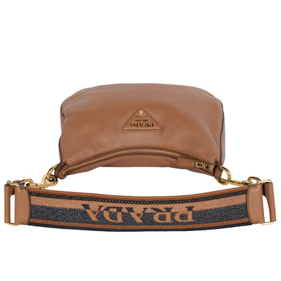 Vitello Daino Soft Zippered Hobo Shoulder Bag