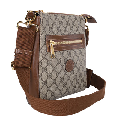 GG Supreme Monogram Interlocking G Flat Messenger Bag