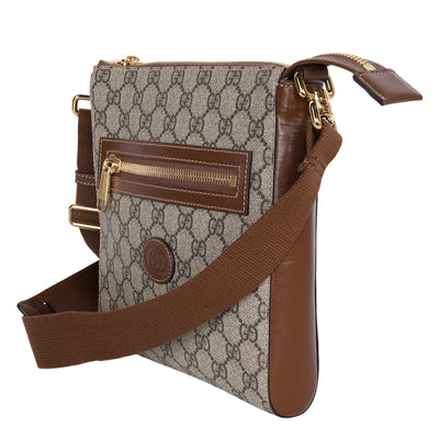 GG Supreme Monogram Interlocking G Flat Messenger Bag