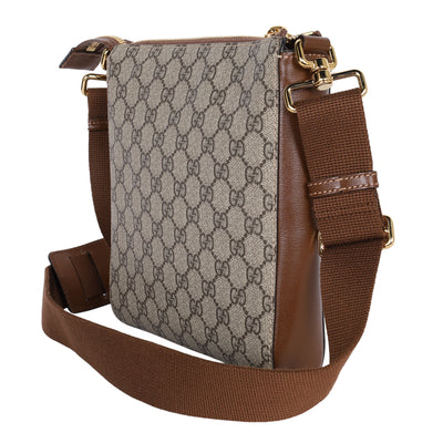 GG Supreme Monogram Interlocking G Flat Messenger Bag