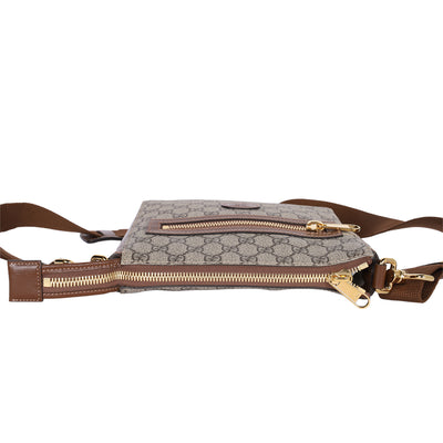 GG Supreme Monogram Interlocking G Flat Messenger Bag