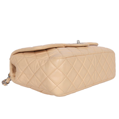 Chanel Contemporary Lambskin Quilted Jumbo Single Flap Bag in Beige