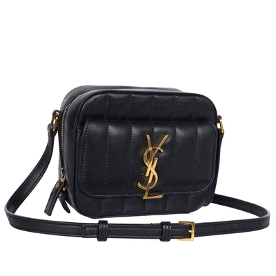Grained De Poudre Matelasse Monogram Vicky Camera Bag