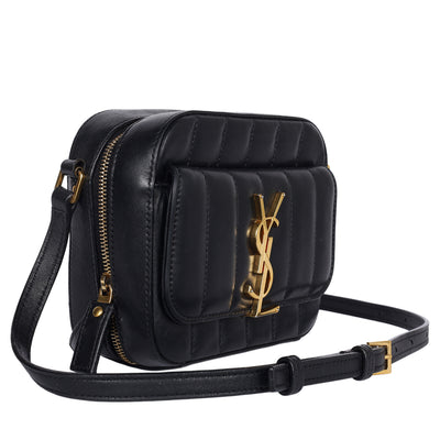 Grained De Poudre Matelasse Monogram Vicky Camera Bag