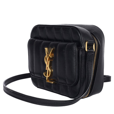 Grained De Poudre Matelasse Monogram Vicky Camera Bag