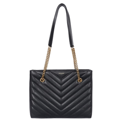 Grain De Poudre Matelasse Chevron Medium Tribeca Shopping Bag