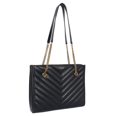 Grain De Poudre Matelasse Chevron Medium Tribeca Shopping Bag