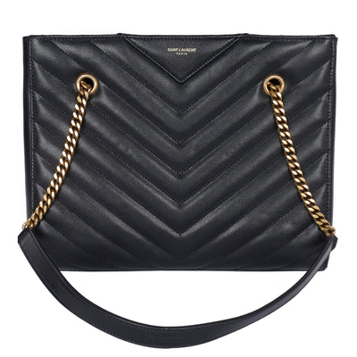 Grain De Poudre Matelasse Chevron Medium Tribeca Shopping Bag