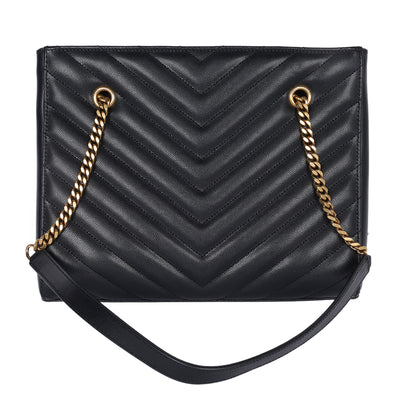 Grain De Poudre Matelasse Chevron Medium Tribeca Shopping Bag