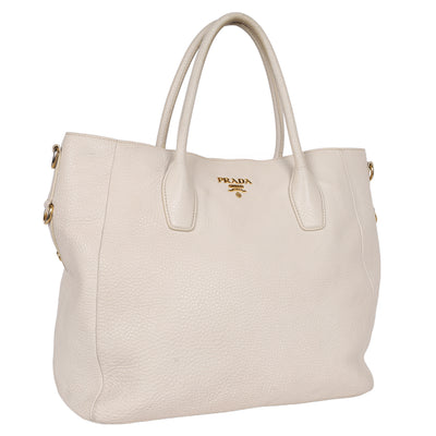 Vitello Daino Leather Shopping Tote Bag