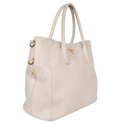 Vitello Daino Leather Shopping Tote Bag