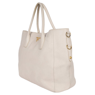 Vitello Daino Leather Shopping Tote Bag