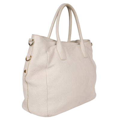 Vitello Daino Leather Shopping Tote Bag