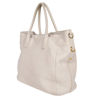 Vitello Daino Leather Shopping Tote Bag