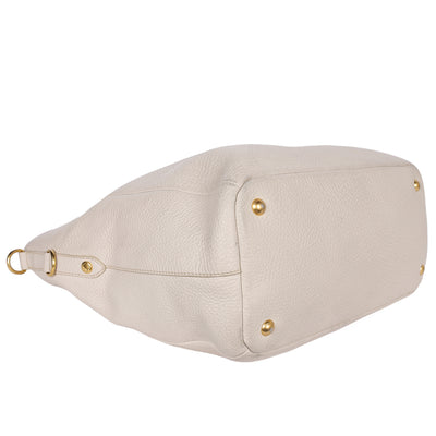 Vitello Daino Leather Shopping Tote Bag