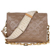 Lambskin Embossed Monogram Coussin PM Taupe