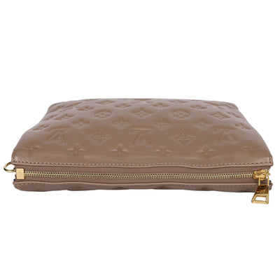 Lambskin Embossed Monogram Coussin PM Taupe