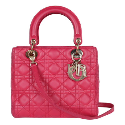 Lady Dior Leather Shoulder Bag