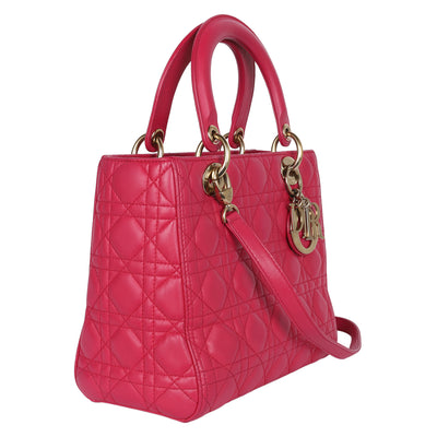 Lady Dior Leather Shoulder Bag