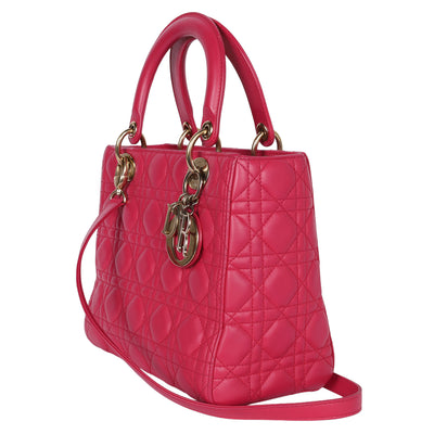 Lady Dior Leather Shoulder Bag