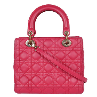 Lady Dior Leather Shoulder Bag