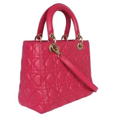 Lady Dior Leather Shoulder Bag