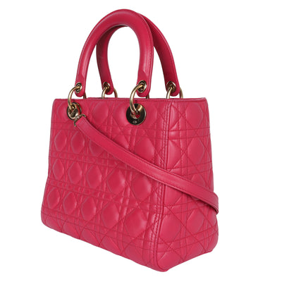 Lady Dior Leather Shoulder Bag