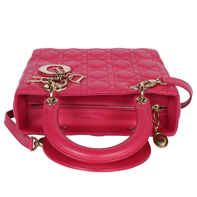 Lady Dior Leather Shoulder Bag