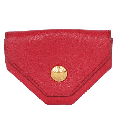 Hermes Le Van Quatre Coin Case in Red Leather