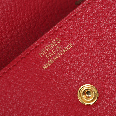 Hermes Le Van Quatre Coin Case in Red Leather