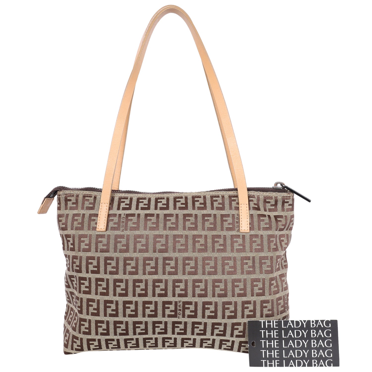 Zucchino Canvas and Leather Top Zip Tote