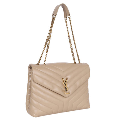 Calfskin Y Quilted Monogram Medium Loulou Chain Satchel