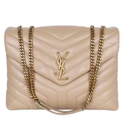 Calfskin Y Quilted Monogram Medium Loulou Chain Satchel