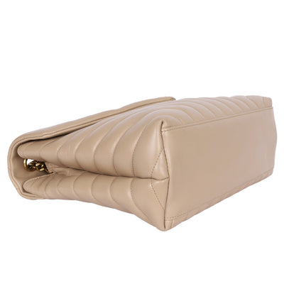 Calfskin Y Quilted Monogram Medium Loulou Chain Satchel