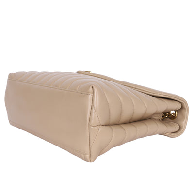 Calfskin Y Quilted Monogram Medium Loulou Chain Satchel