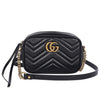 Calfskin Matelasse Mini GG Marmont Chain Shoulder Bag Black