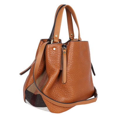 Grainy Calfskin House Check Small Maidstone Saddle Brown