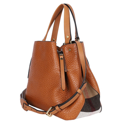 Grainy Calfskin House Check Small Maidstone Saddle Brown