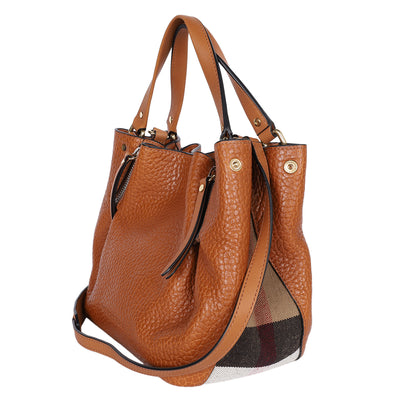 Grainy Calfskin House Check Small Maidstone Saddle Brown