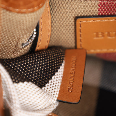 Grainy Calfskin House Check Small Maidstone Saddle Brown