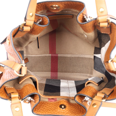 Grainy Calfskin House Check Small Maidstone Saddle Brown