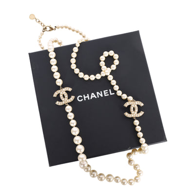 Pearl CC 100th Anniversary Necklace in Light Gold 2014