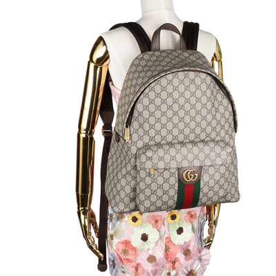 GG Supreme Monogram Ophidia Day Backpack Brown